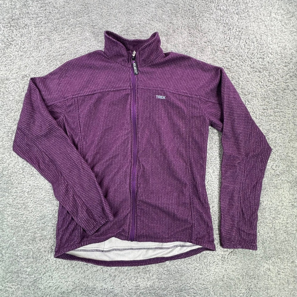 Trek Polartec Cycling Jersey Jacket Purple Full Zip Long Sleeve Large